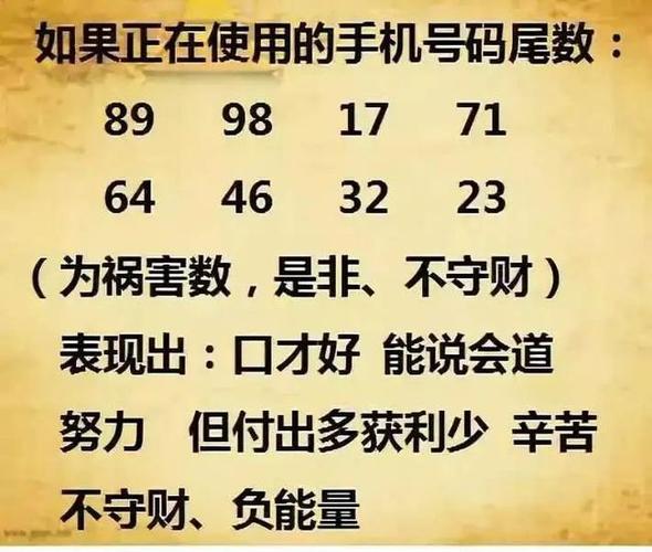 数字能量学手机号码拆分口诀